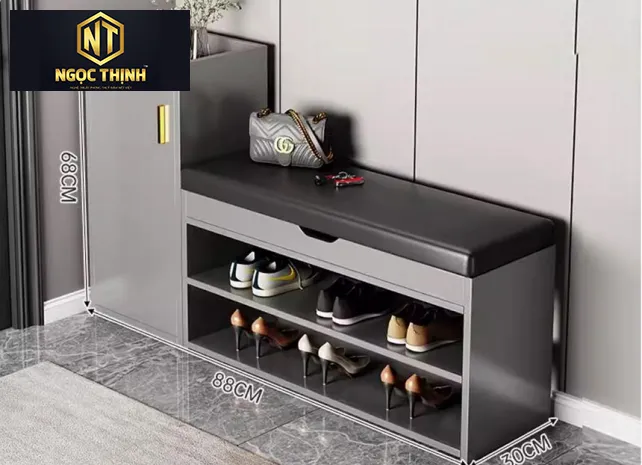 TỦ ĐỰNG GIÀY KÈM GHẾ NGỒI TIỆN LỢI